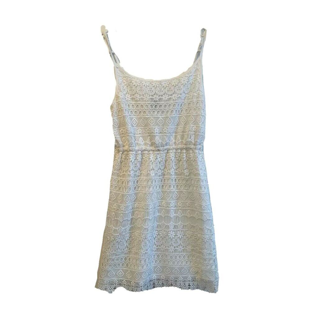 XS Divided by H&M White Lace Overlay Sleeveless Sundress Elastic Waist